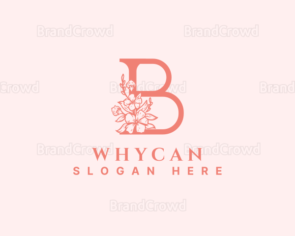 Florist Organic Flower Letter B Logo