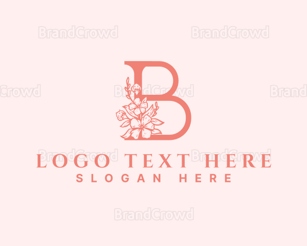 Florist Organic Flower Letter B Logo