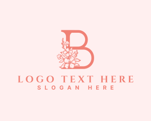 Florist Organic Flower Letter B Logo