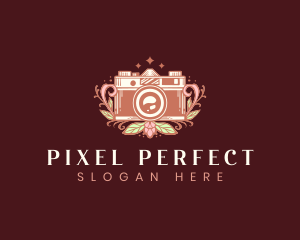 Floral Camera Photography logo design