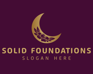 Golden Floral Moon Logo