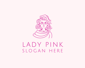 Lady Teacher Cartoon  logo design