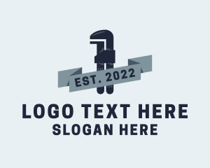 Toilet - Pipe Wrench Banner logo design