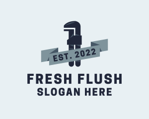 Toilet - Pipe Wrench Banner logo design