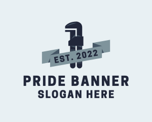 Pipe Wrench Banner  logo design