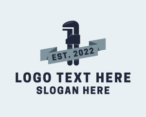Wrench - Pipe Wrench Banner logo design