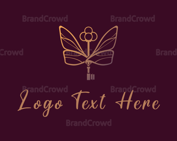 Gradient Key Butterfly Logo