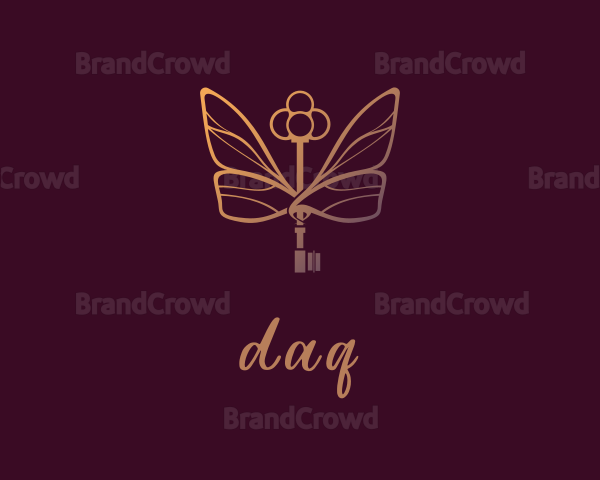 Gradient Key Butterfly Logo