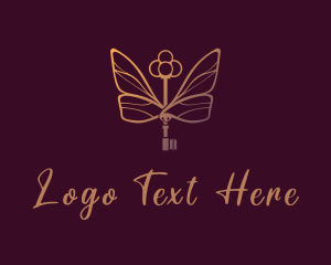Boutique - Gradient Key Butterfly logo design