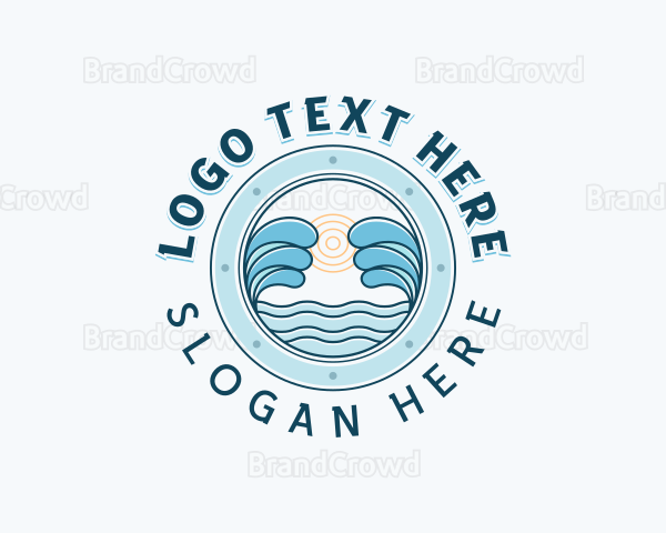 Ocean Waves Travel Logo