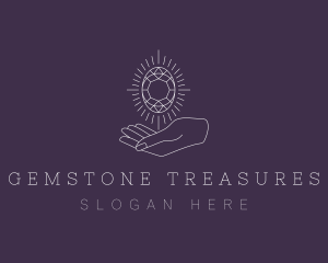 Gemstone Crystal Hand  logo design