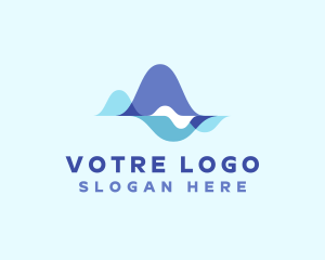 Blue - Modern Waves Agency logo design