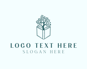 Library - Educational Book Tree logo design