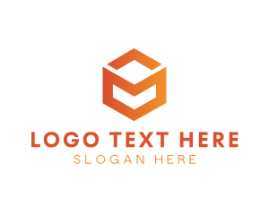 Orange Hexagon - Tech Startup Company logo design