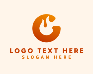Heat - Fire Flame Letter C logo design