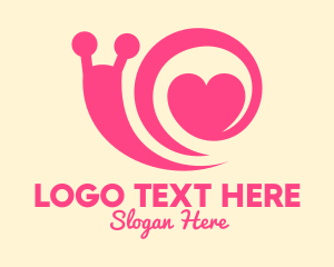 Romantic - Pink Lovely Snail logo design