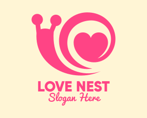 Pink Lovely Snail logo design