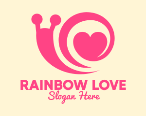 Pink Lovely Snail logo design