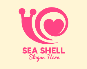 Mollusk - Pink Lovely Snail logo design