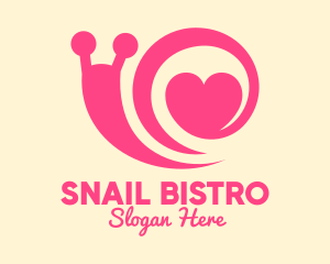 Pink Lovely Snail logo design