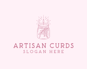 Ribbon Scented Candle logo design