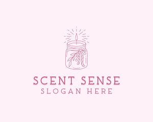 Ribbon Scented Candle logo design