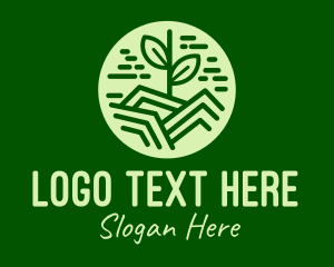 Green - Minimalist Seedling Garden logo design