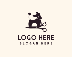 Dog - Dog Grooming Shears logo design