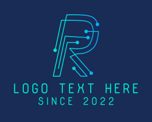 Technician - Circuit Technician Letter R logo design