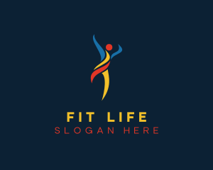 Colorful Fitness Coach logo design