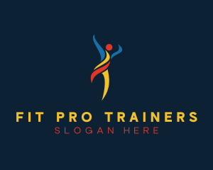 Colorful Fitness Coach logo design