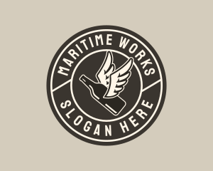 Liquor Bottle Wings logo design