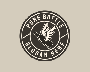 Bottle - Liquor Bottle Wings logo design