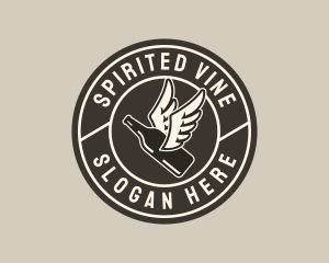 Alcohol - Liquor Bottle Wings logo design