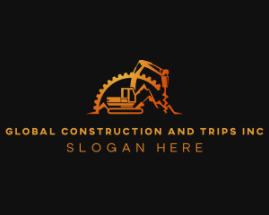 Heavy Equipment Drill Machinery Logo