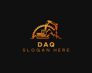 Heavy Equipment Drill Machinery Logo