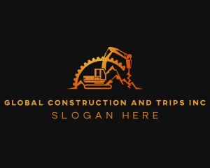 Excavation - Heavy Equipment Drill Machinery logo design