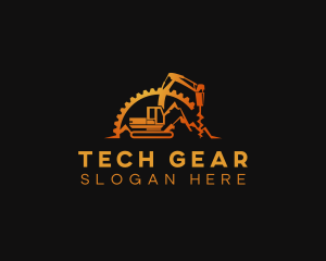 Heavy Equipment Drill Machinery logo design