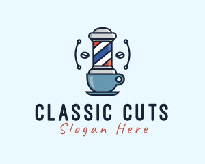 Barber Cafe Cup logo design