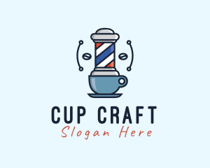 Barber Cafe Cup logo design