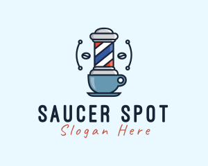 Barber Cafe Cup logo design