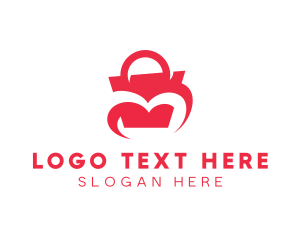 Luggage - Heart Shopping Bag logo design