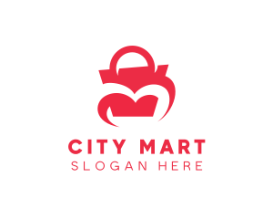 Department Store - Heart Shopping Bag logo design
