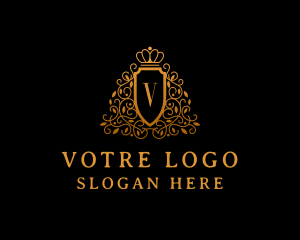 Leaves - Luxury Hotel Shield logo design
