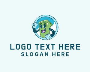 Recyclable - Trash Bin Garbage logo design