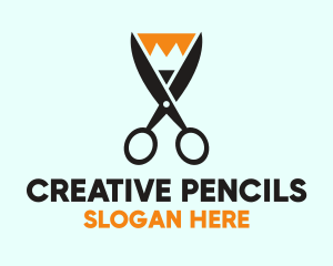 Pencil Scissors Cut logo design