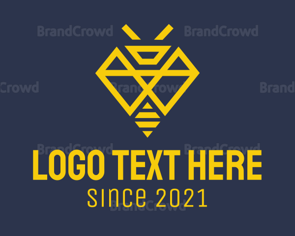 Geometric Diamond Bee Logo