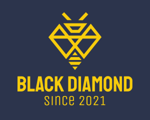 Geometric Diamond Bee logo design