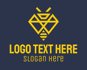 Geometric Diamond Bee Logo