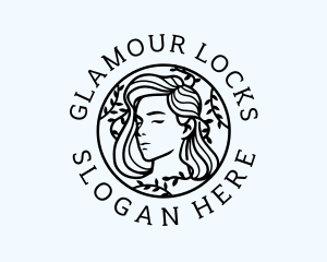 Wig - Female Wreath Beauty logo design